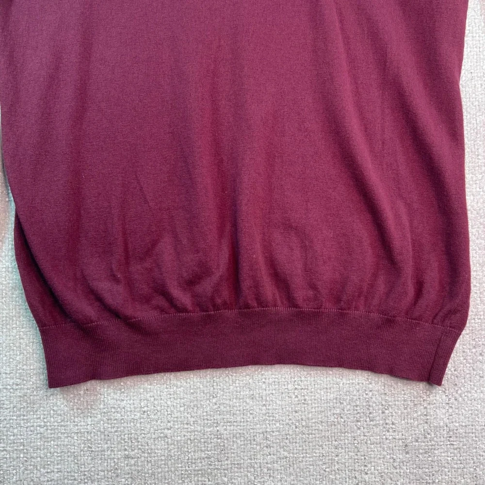 LL Bean Burgundy V Neck Long‎ Sleeve Sweater Men's Size Xl Tall